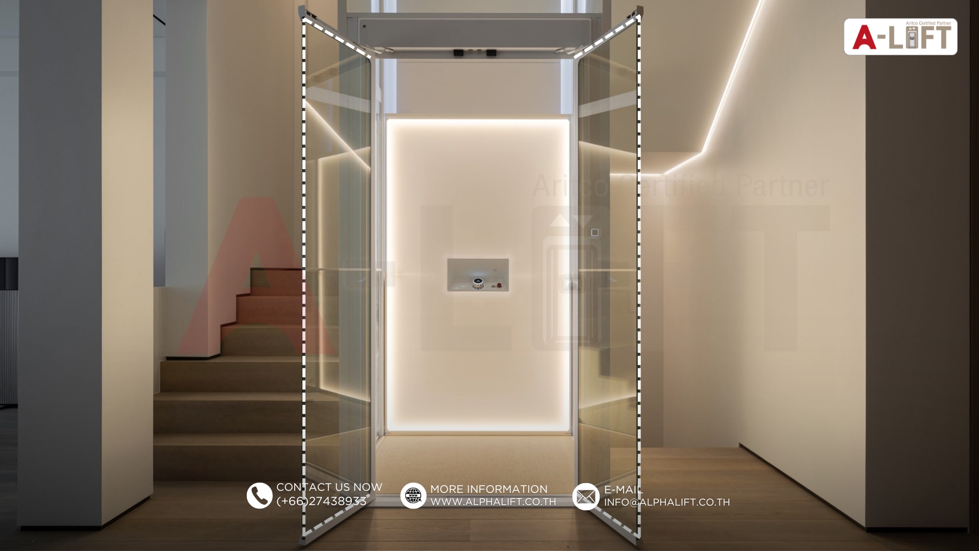 ประตูอัจฉริยะของลิฟต์บ้าน Aritco พร้อมระบบตรวจจับสิ่งกีดขวาง ปลอดภัยสำหรับเด็กและผู้สูงอายุ