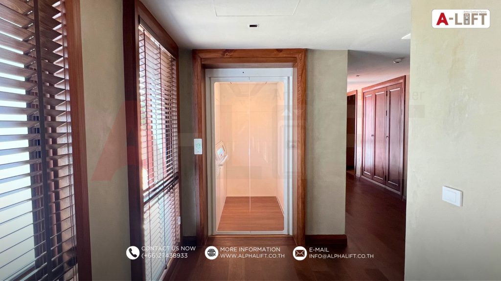 ลิฟต์บ้าน Aritco HomeLift Access ภายในบ้านหรู 2 ชั้น ดีไซน์เรียบหรู ติดตั้งโดยแอลฟา-ลิฟต์ (ประเทศไทย)