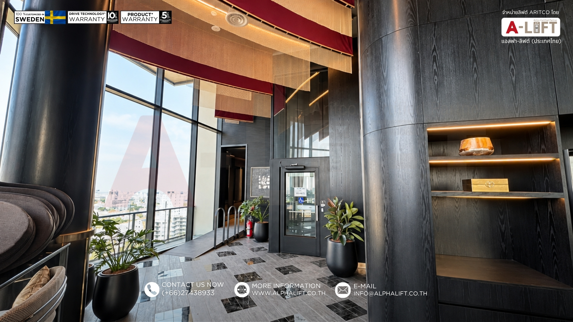ลิฟต์ Aritco PublicLift Access ภายในร้านอาหารโรงแรมหรูย่านพัทยา