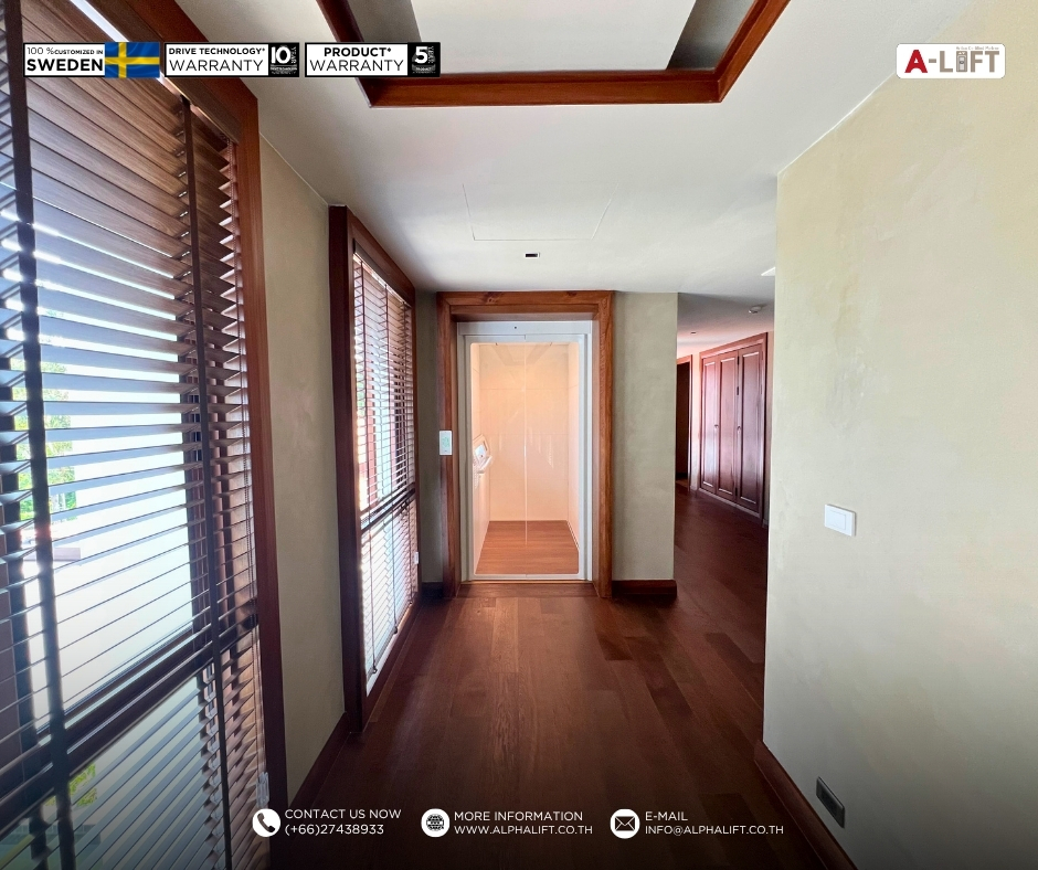 ติดตั้งลิฟต์บ้าน 2 ชั้น สำหรับลิฟต์ Aritco HomeLift Access ภายในบ้าน Thai House โครงการหรู ปทุมธานี