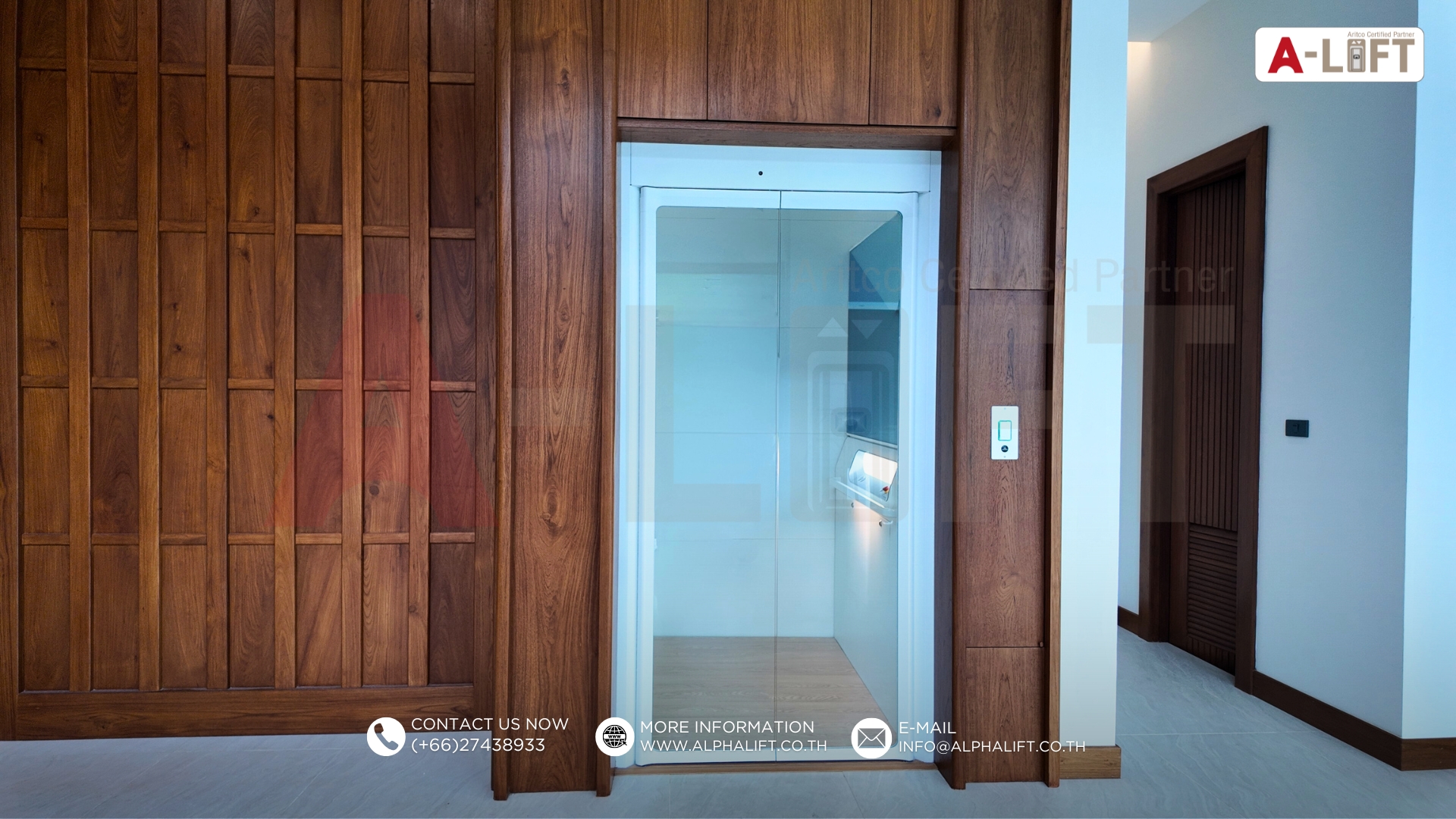 ลิฟต์บ้าน Aritco รุ่น HomeLift Access ติดตั้งภายในบ้านในประเทศไทย รองรับผู้สูงอายุและวีลแชร์