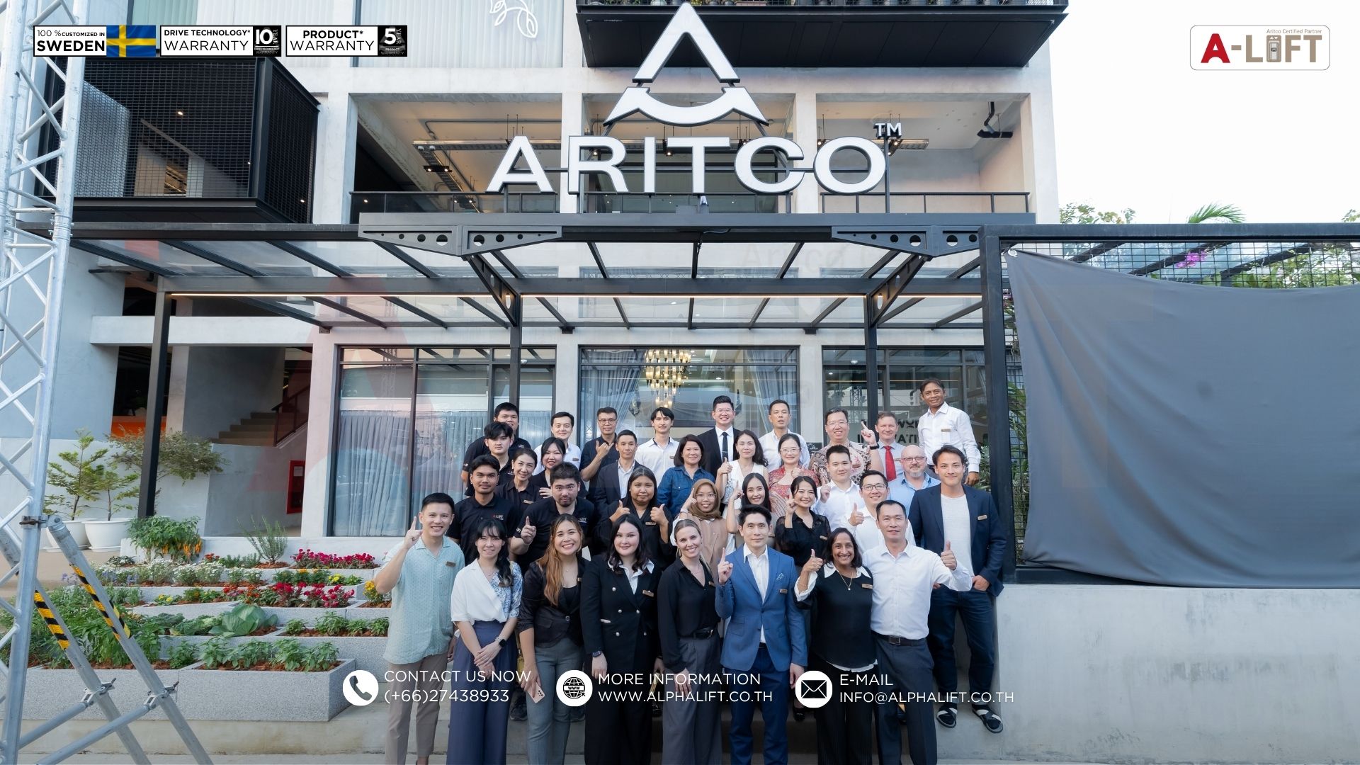 ทีม Aritco Lift South East Asia และ Alpha-Lift Thailand พาร์ทเนอร์ Aritco ในประเทศไทย