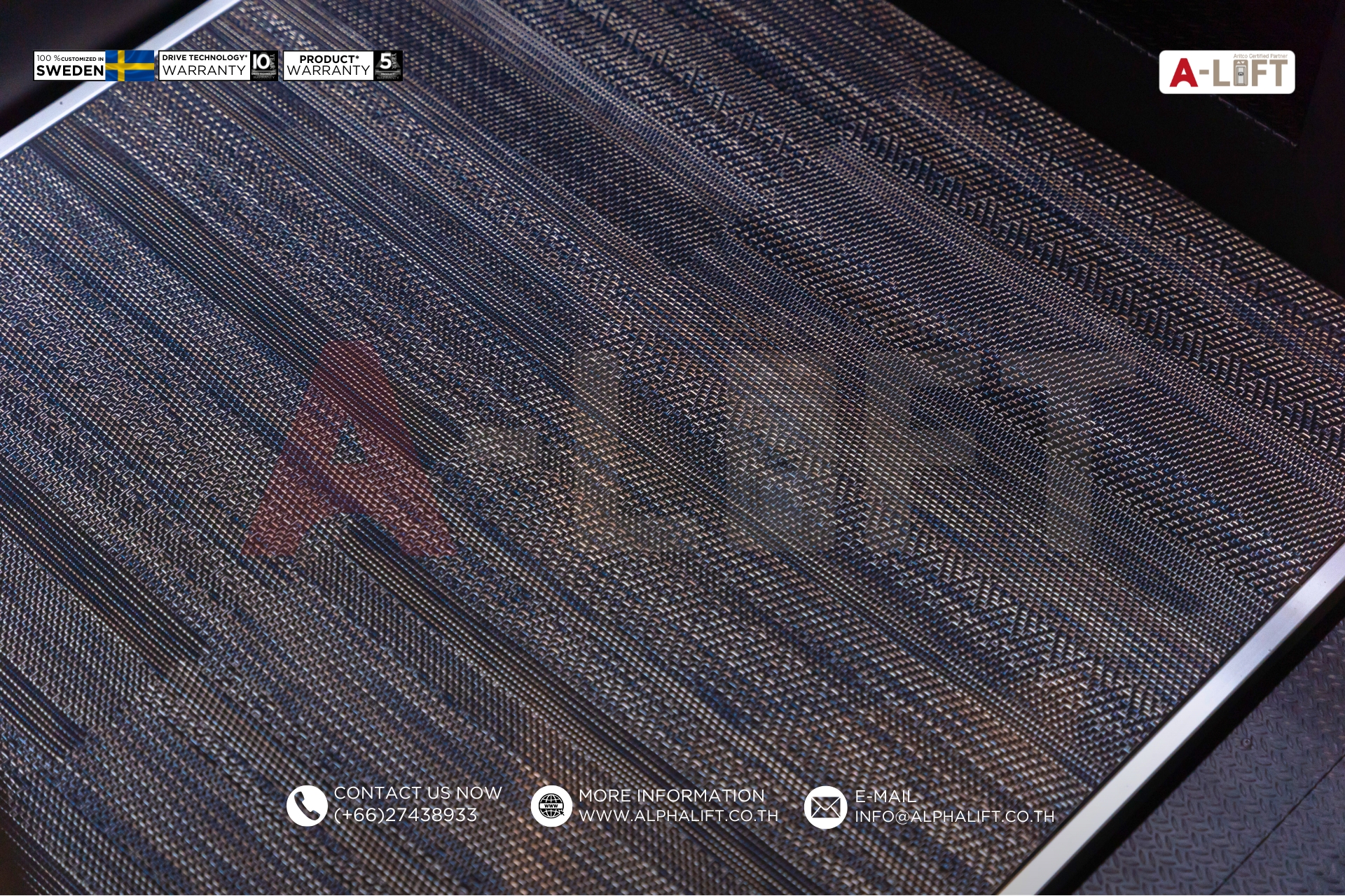 พื้นลิฟต์วัสดุ Bolon สำหรับลิฟต์ Aritco HomeLift Compact ดีไซน์เรียบหรูและทนทาน