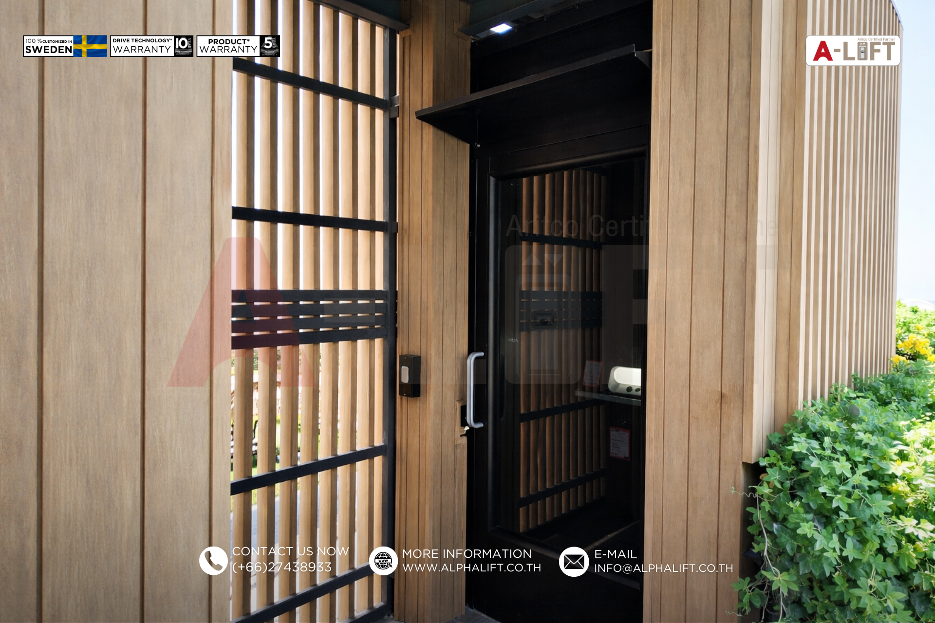 ลิฟต์โดยสารสาธารณะ Aritco PublicLift Access พร้อมประตูลิฟต์ สำหรับโรงแรมหรู จอมเทียน พัทยา