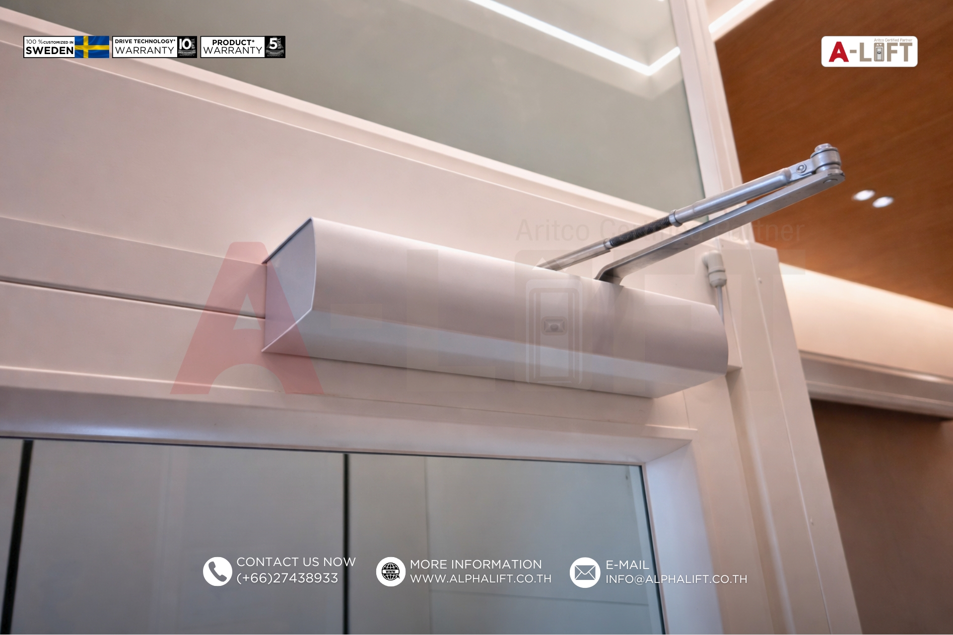 ระบบ External Door Opener สำหรับลิฟต์ Aritco PublicLift Access ช่วยให้ประตูลิฟต์เปิดปิดอัตโนมัติ