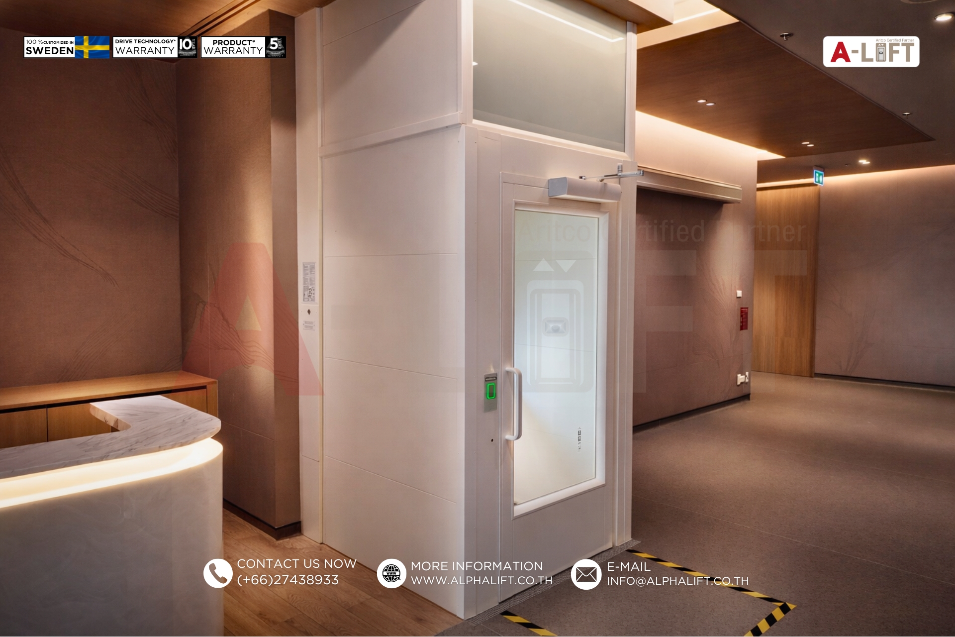 Aritco PublicLift Access ลิฟต์เชื่อมต่อชั้น 6–7 ภายในศูนย์การแพทย์ย่านราชเทวี กรุงเทพมหานคร