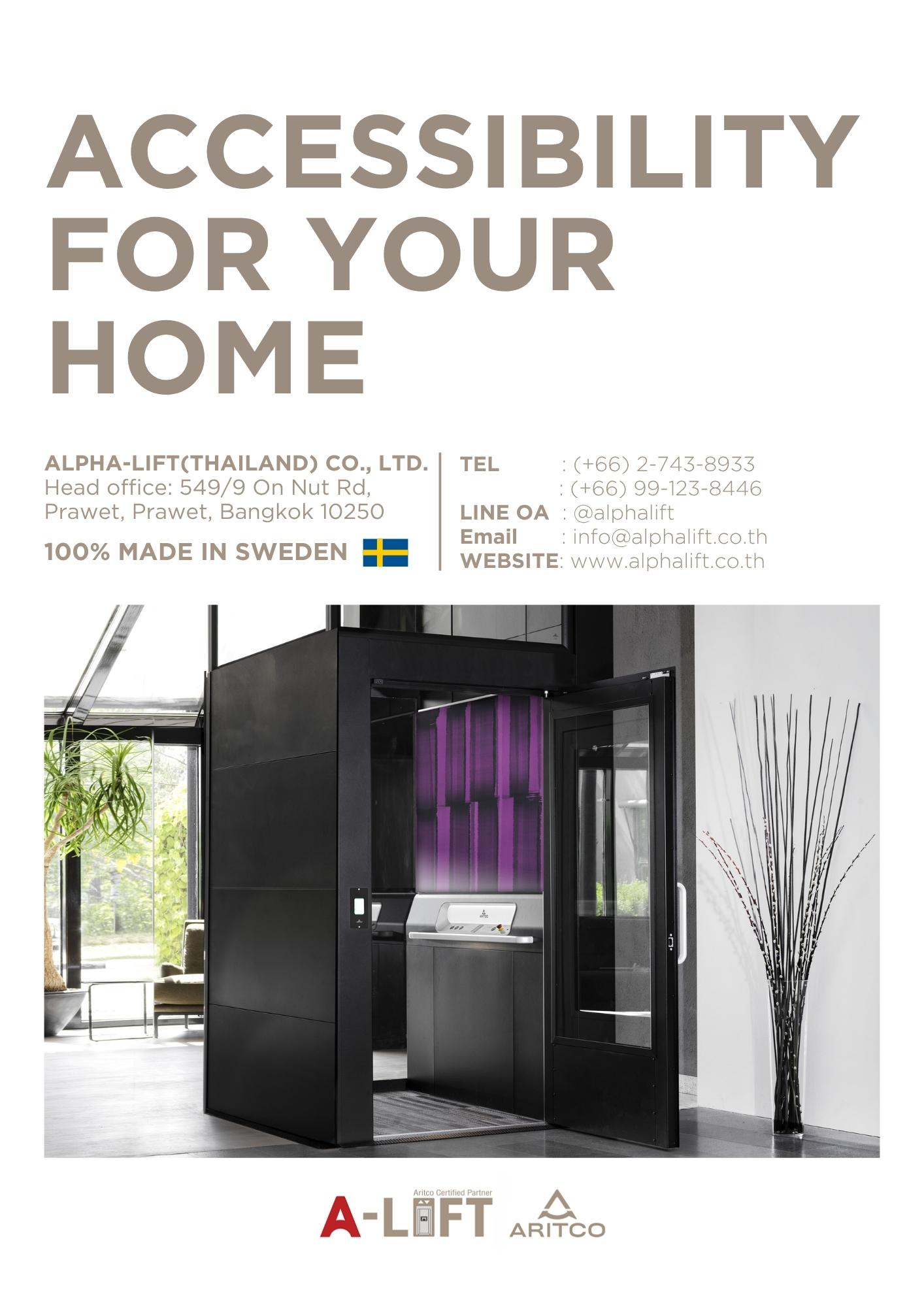 Product Catalogue Aritco HomeLift Access English ลิฟต์บ้านและลิฟต์แพลตฟอร์มจากสวีเดน