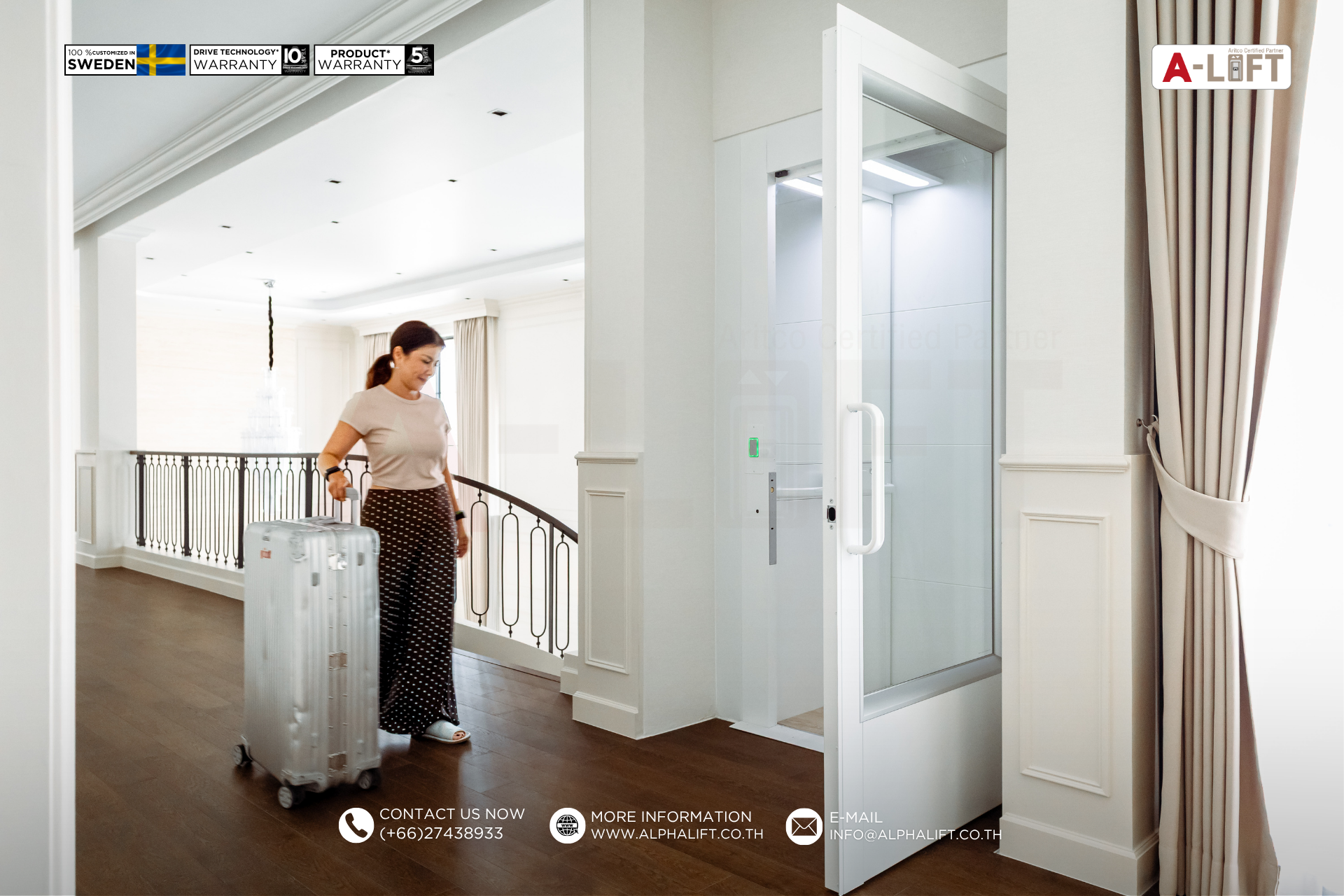 ลิฟต์บ้าน Aritco HomeLift Compact เป็นส่วนหนึ่งในชีวิตประจำวันภายในบ้านพักอาศัย