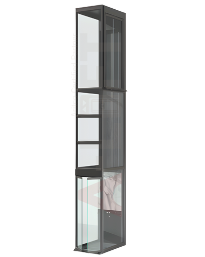 ลิฟต์บ้านขนาดกะทัดรัด Aritco HomeLift Compact ดีไซน์สีเข้มพร้อมกระจก
