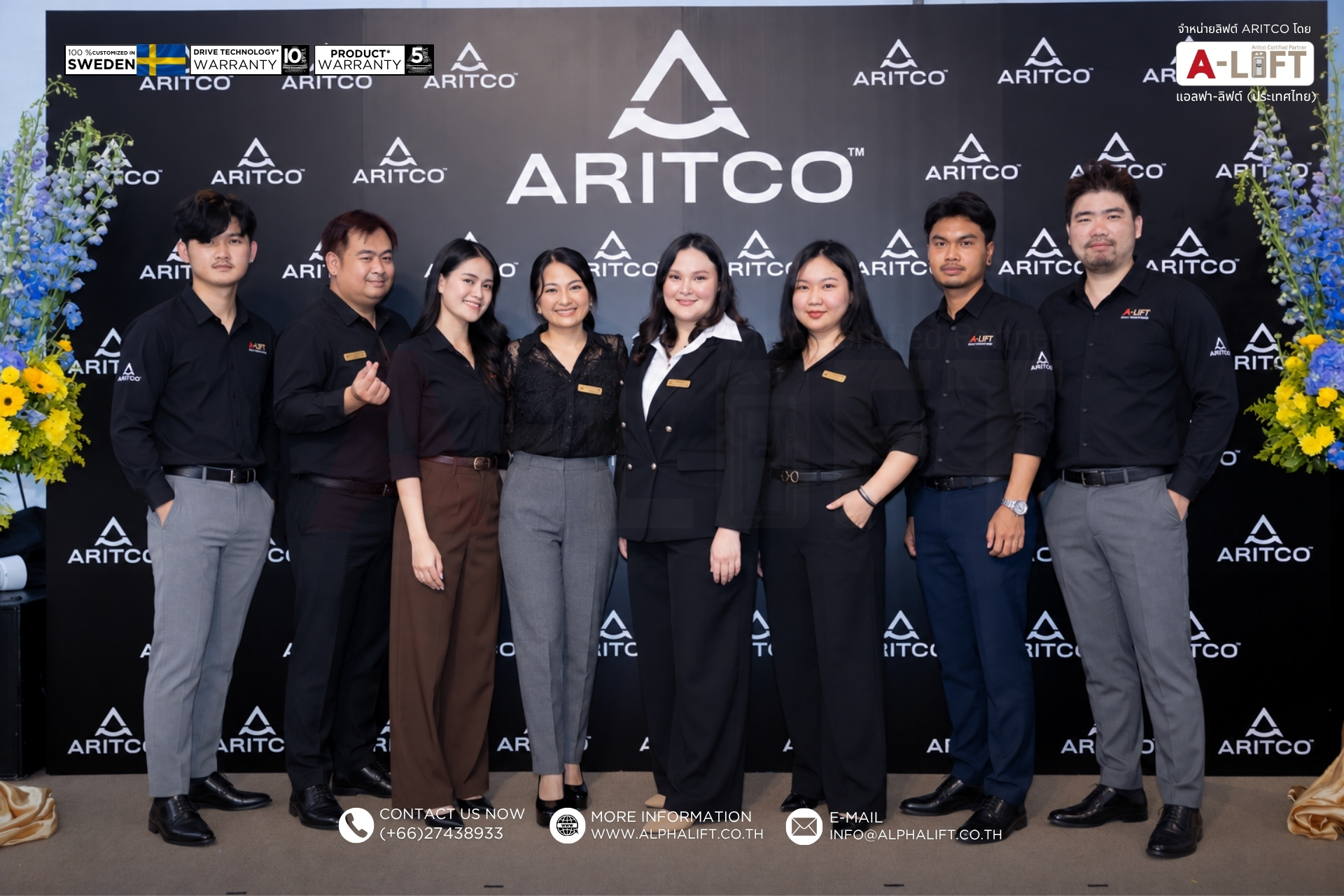 ทีมงานบริษัท แอลฟา-ลิฟต์ ประเทศไทย Aritco Certified Partner ผู้ให้คำปรึกษาและบริการติดตั้งลิฟต์บ้าน Aritco จากสวีเดน
